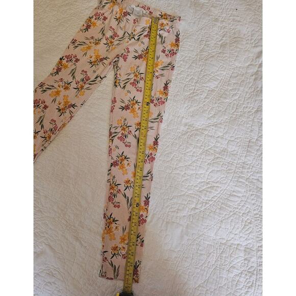 Floral Ribbed Leggings Size 12 Soft Stretchy Knit Spring Flowers By Sunset Sky - Picture 3 of 5